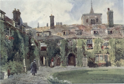 THE OLD COURT, CORPUS CHRISTI COLLEGE

This is the oldest court in Cambridge. The Tower of the old Saxon Church
of St. Benedict is seen in the background.