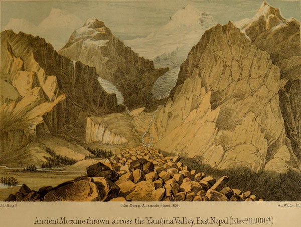 Ancient Moraine
thrown across the Yangma Valley, East Nepal