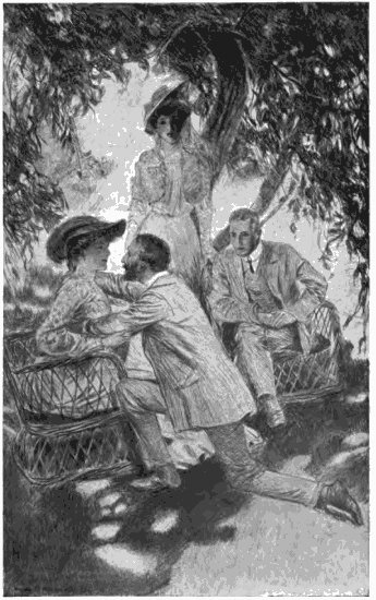 "HE WAS THERE ON HIS KNEES, WITH HIS ARMS AROUND THE
TERRIFIED WOMAN"